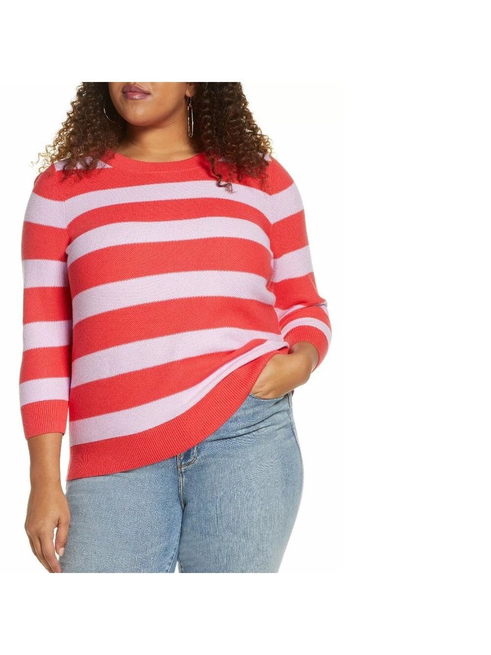 Halogen X Atlantic-Pacific Three Quarter Sleeve Sweater